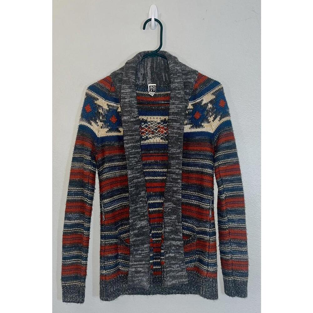Roxy Aztec Women's Multicolor Patterned Cardigan Sweater XS RARE
